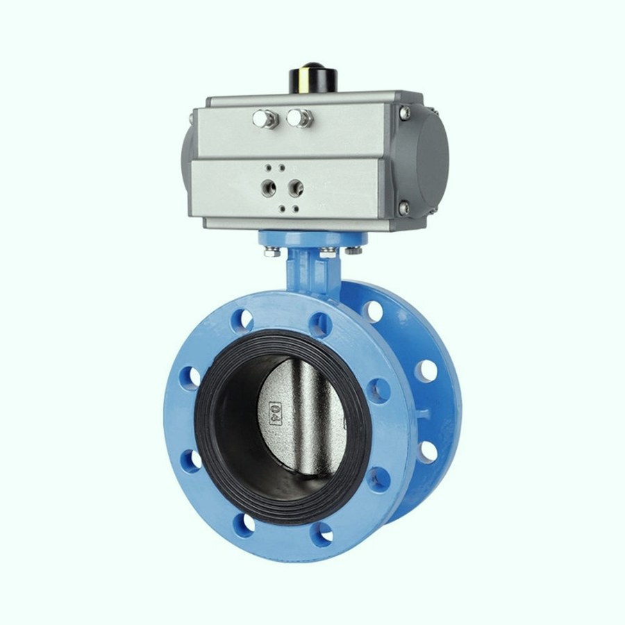 Spring return pneumatic butterfly valve